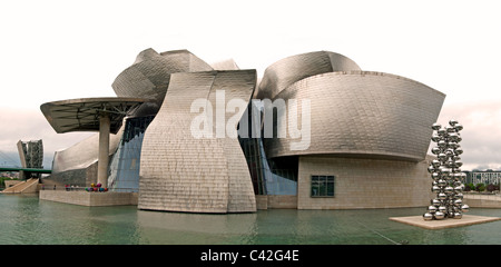 The Guggenheim Museum Bilbao modern contemporary art designed by Canadian American architect Frank Gehry Spain Basque Country Stock Photo