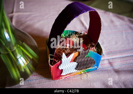 Dyed red Easter eggs in Greece, symbolising the blood of Christ. Stock Photo