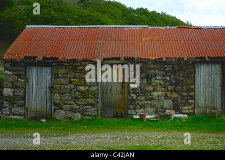 Herring sheds at Corran, Loch Hourn, Wester Highlands, Scotland Stock Photo