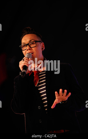 Gok Wan, celebrity fashion guru on stage at Glasgow's 'Glam in the City' event Stock Photo