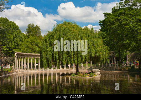 PARIS, FRANCE - MAY 08, 2011: View of Colonnade in Parc Monceau in summer Stock Photo