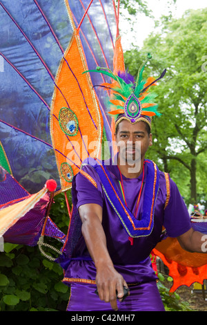 Caribbean costumes   The Preston Caribbean Carnival, Lancashire, UK   May 2011 Stock Photo