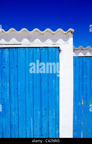 architecture balearic islands white blue doors detail Balearic islands Stock Photo