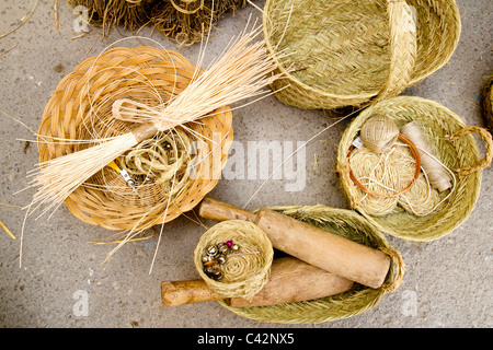 esparto basketry handcrafts Mediterranean Balearic Islands Stock Photo