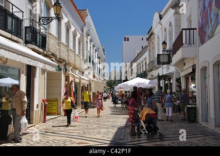 Street cafe, Rua de Santo Antonio, Old Town, Faro, Faro District, Algarve Region, Portugal Stock Photo