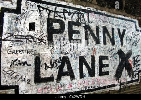Penny Lane street sign in Liverpool. Stock Photo