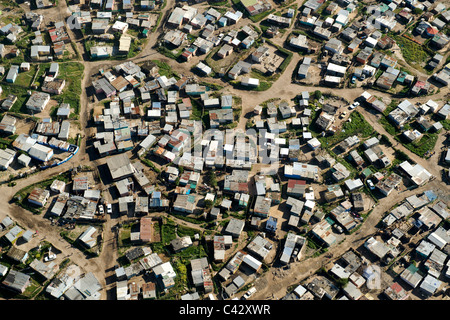 Aerial view of KTC township near Cape Town international airport in South Africa. Stock Photo