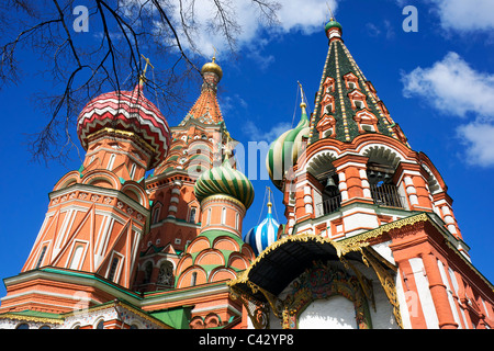Spires of St Basil's Cathedral Moscow Stock Photo