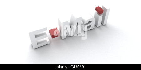 3D E-Mail isolated on white Stock Photo