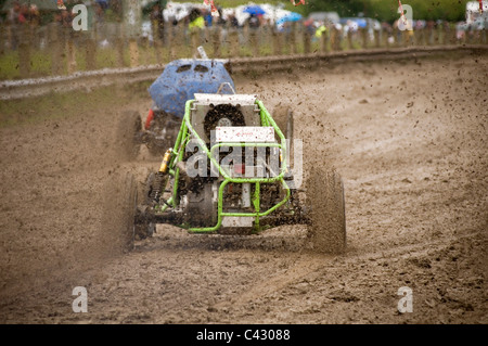 lightweight motorcycle powered racing cars at a grass track event Stock Photo