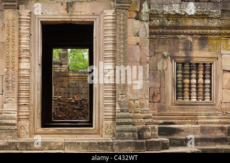 old khmer temple entrance,  Prasat Hin Khao, thailand Stock Photo