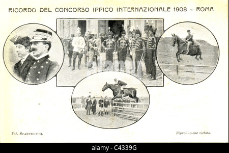 Postcard for International Horse Show in Rome Stock Photo