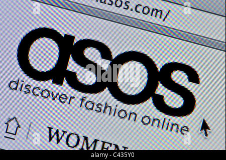 Close up of the ASOS.com logo as seen on its website. (Editorial use only: print, TV, e-book and editorial website). Stock Photo