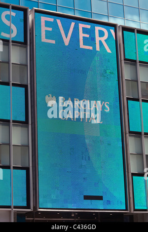 Barclays Capital neon sign, Times Square New York USA Stock Photo