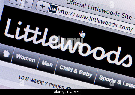 Close up of the Littlewoods logo as seen on its website. (Editorial use only: print, TV, e-book and editorial website). Stock Photo
