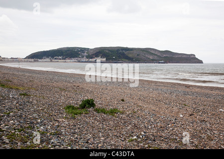 Great Orme's head and Llandudno Bay panorama looking from the Little Orme Stock Photo