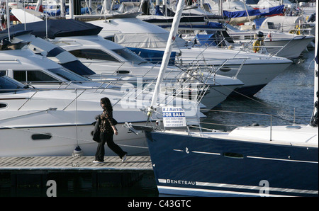 Bangor Marina is the largest marina in Northern Ireland and is situated on the southern shores of Belfast Lough close to the Iri Stock Photo