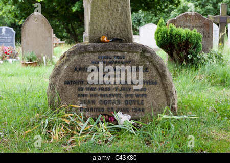 The Gravestone Of Sir Arthur Conan Doyle Within The Churchyard Of All 