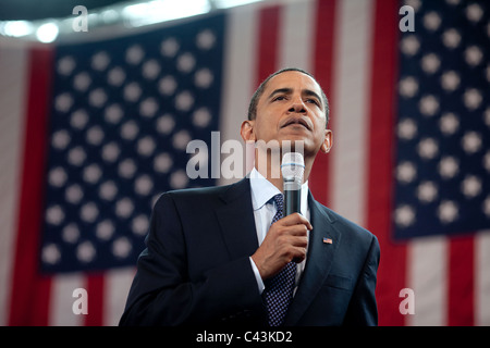 U.S. President Barack Obama answers a question during a Worldwide Troop ...
