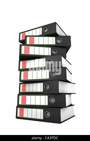 Stack of ring binders Stock Photo