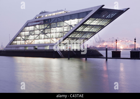 Architecture, messenger, office house, Germany, dock land, Elbe, building, construction, harbour, port, port, Hamburg, Hanseatic Stock Photo