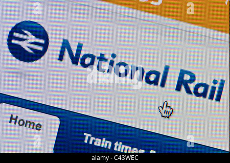 Close up of the The National Rail logo as seen on its website. (Editorial use only: print, TV, e-book and editorial website). Stock Photo