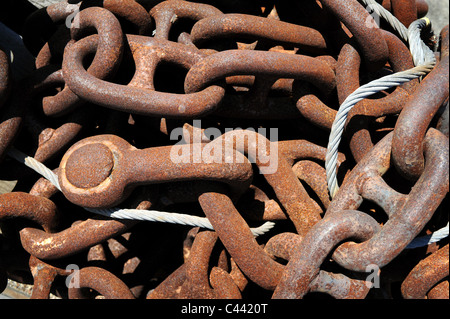 Close up of a rusty chain Stock Photo