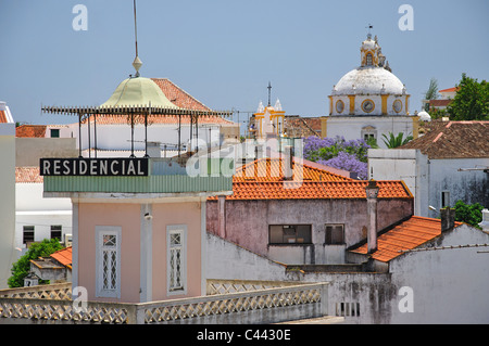 View of Old Town from Castelo, Tavira, Algarve Region, Portugal Stock Photo