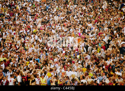 View of a  crowd, Love Parade, Berlin, Brandenburg, Germany Stock Photo