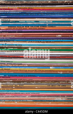 Detail of a stack of records Stock Photo