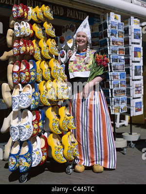 Amsterdam, Clogs, Costume, Dutch, Girl, Holding, Holiday, Holland, Europe, Landmark, Model, Netherlands, Postcards, Released, Se Stock Photo