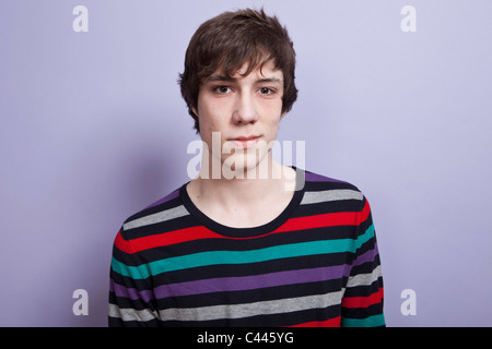 A teenage boy, portrait, studio shot Stock Photo