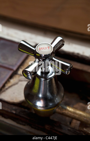 Close-up of a HOT tap Stock Photo