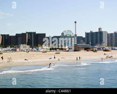 The beach and amusement park, Coney Island, New York, USA Stock Photo