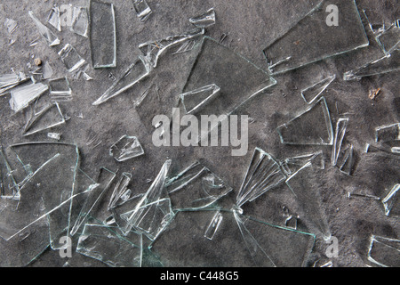 Broken glass shards Stock Photo