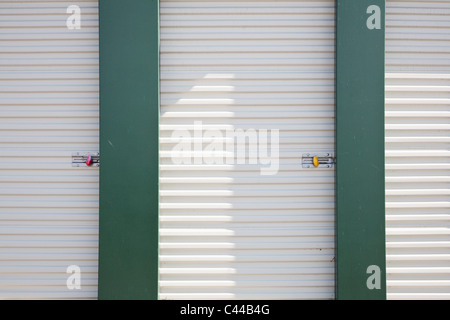 Locked storage units at a self storage facility Stock Photo