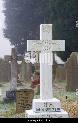Graveyard in a UK winter Stock Photo
