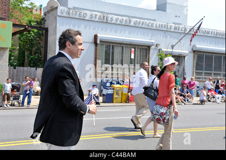 New York Governor Andrew M. Cuomo marching in Little Neck Memorial Day Parade, by US Post Office, May 30, 2011, Little Neck, NY Stock Photo