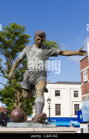 A statue of footballer Duncan Edwards in Dudley town centre. Edwards ...