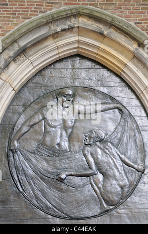 Utrecht, Netherlands. Domkerk / Cathedral Church / St. Martin's Cathedral. Bronze main doors Stock Photo