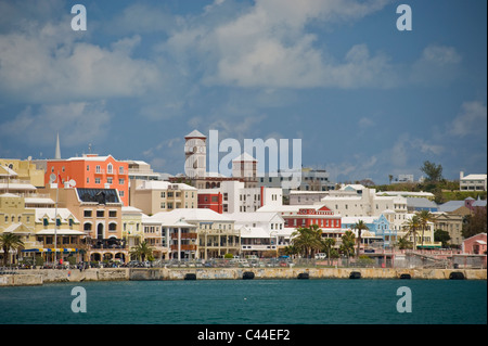 The waterfront and colourful, historical architecture of Hamilton, Bermuda. Stock Photo