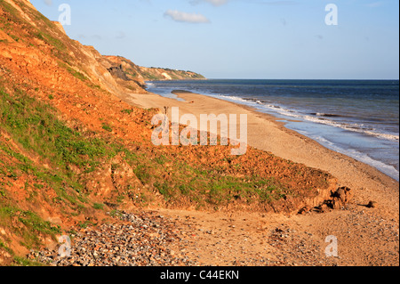 A typical cliff landslide or slump on the beach at Trimingham, Norfolk, England, United Kingdom. Stock Photo