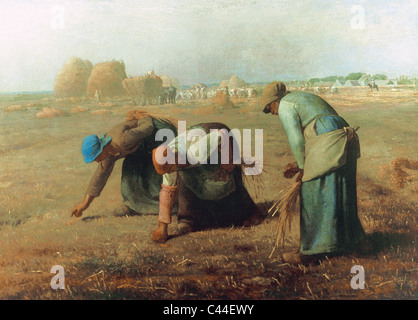 Jean-François Millet (1814-1875). French painter, one of the founders of the Barbizon School. The Gleaners (1856). Orsay Museum. Stock Photo