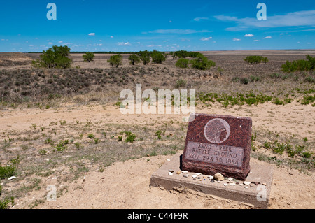 Monument, Sand Creek Massacre National Historic Site, Eads, Colorado. Stock Photo