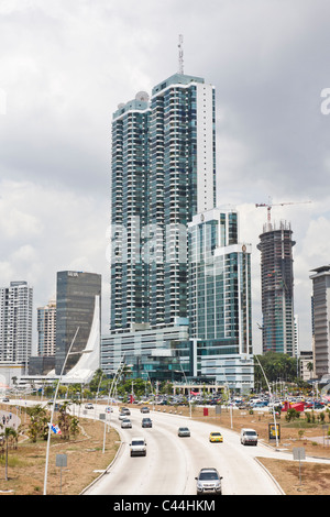 Downtown Panama City along Avenida Balboa, Panama Stock Photo