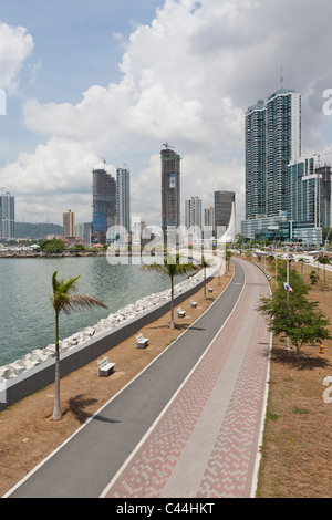 Downtown Panama City along Avenida Balboa, Panama Stock Photo