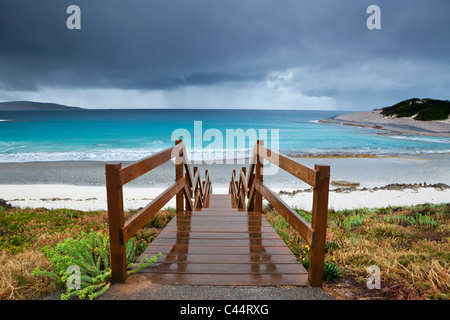 Boardwalk leading down to Salmon Beach. Esperance, Western Australia, Australia Stock Photo