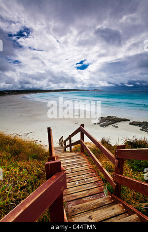 Boardwalk leading down to Twilight Beach. Esperance, Western Australia, Australia Stock Photo