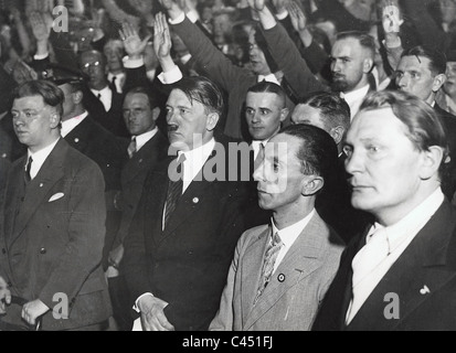 Adolf Hitler at a manifestation of the Berlin Nazi Party 1931 Stock Photo