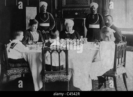 Queen Victoria with her son Edward VII and family Stock Photo